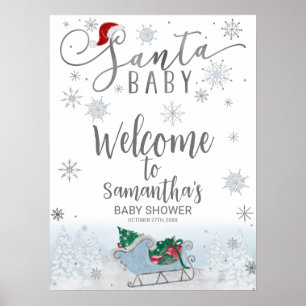 Père Noël Baby Baby shower de Noël Affiche de bien