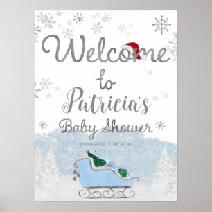 Père Noël Baby Baby shower de Noël Affiche de bien