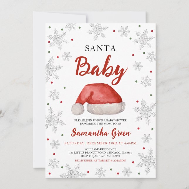 Père Noël Baby Baby shower Invitation (Devant)
