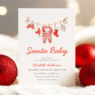 Père Noël Baby Baby shower Invitation