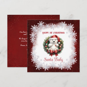 Père Noël Baby Bear Nouveau bébé 1ère carte de Noë