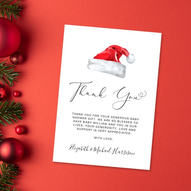 Père Noël Baby shower Carte de remerciements (Créateur téléchargé)