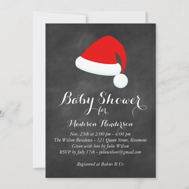 Père Noël Baby shower Invitation - tableau de bord (Devant)
