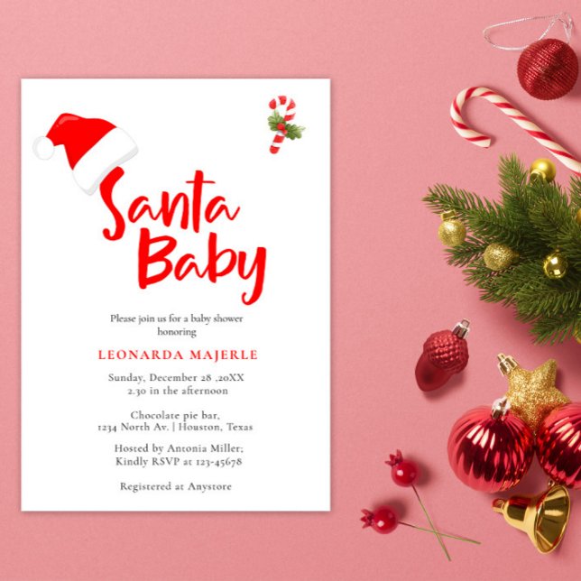 Père Noël Baby Winter Baby shower Invitation (Créateur téléchargé)