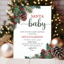 Père Noël Baby Winter Baby shower Invitation