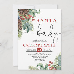 Père Noël Baby Winter Baby shower Invitation