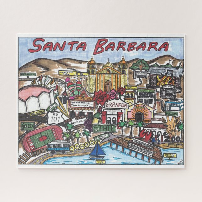 Père Noël Barbara Map Puzzle (Horizontal)