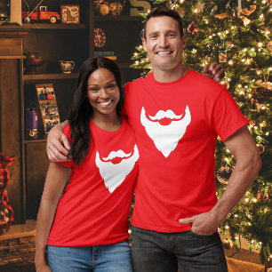 Père Noël barbe blanche et moustache / t-shirt mou