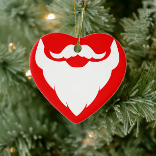 Père Noël barbe moustache cadeau ornement rouge & 