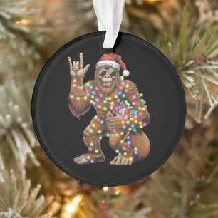 Père Noël Bigfoot Lumières de Noël Rock Drôle 
