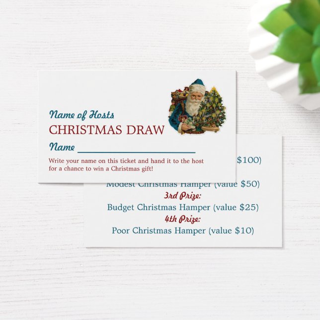 Père Noël Bleue, Billets de raffle de Noël (Bureau)