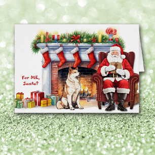 Père Noël cadeau Akita Chien Noël