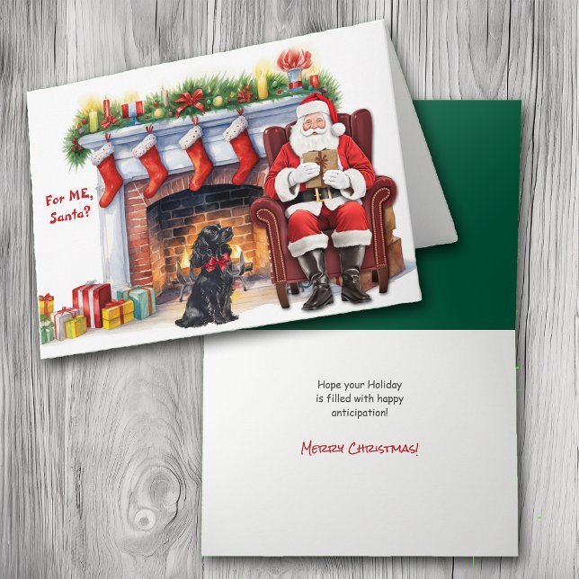 Père Noël cadeau Black Cocker Spaniel Dog Carte de (Créateur téléchargé)