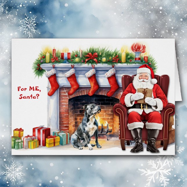 Père Noël cadeau Black Pitbull Dog Holiday (Créateur téléchargé)