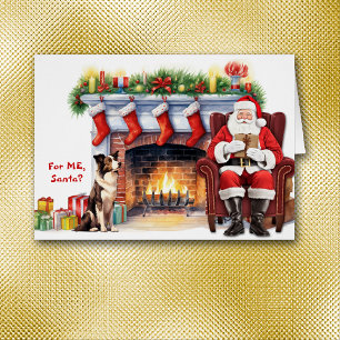 Père Noël Cadeau Bordure Collie Chien Noël