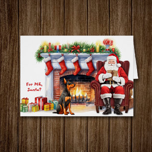 Père Noël Cadeau Doberman Pinscher Chien Noël