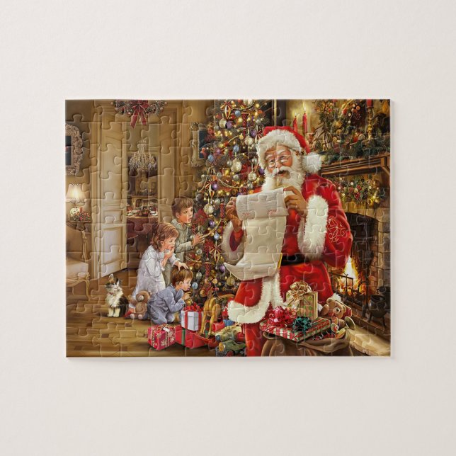 Père Noël Cadeaux pour Noël Jigsaw Puzzle (Horizontal)