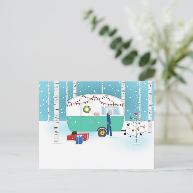 Père Noël Carte Camper de Noël (Debout devant)