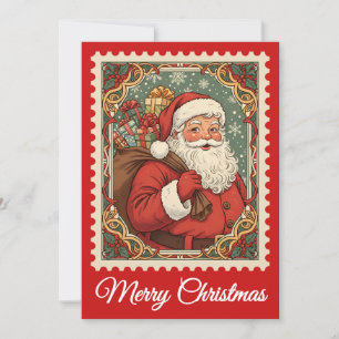 Père Noël Carte de Noël Retro Postage