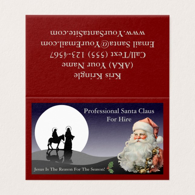 Père Noël Carte de visite Jésus Est La Raison Mail (Outside Unfolded)