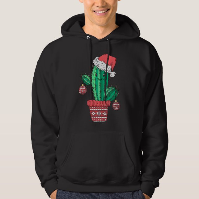 Père Noël Casquette Cactus Sweat Noël fête Noël No (Devant)