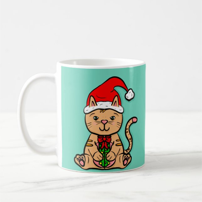 Père Noël Cat Mug (Gauche)