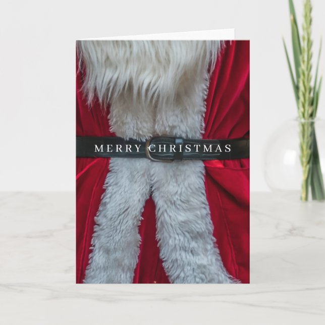 Père Noël ceinture fermer la carte de Noël (Devant)
