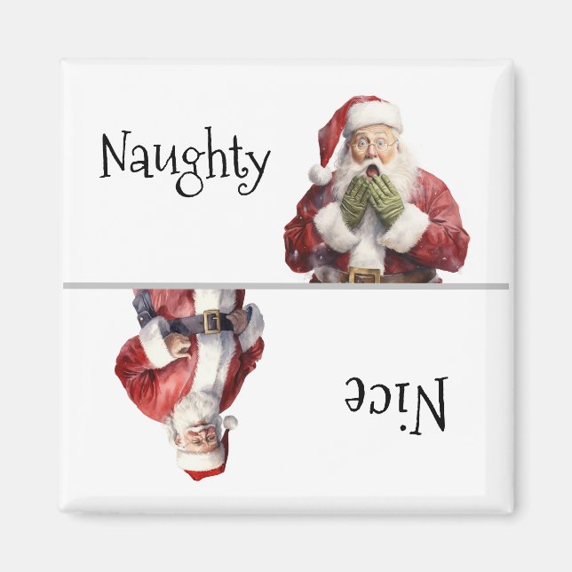 Père Noël Christmas Naughty Nice Magnet (Devant)