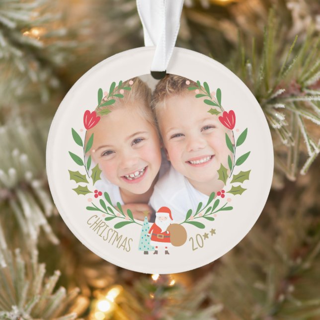 Père Noël Christmas Wreath Photo (Arbre)