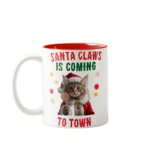 Père Noël Claws Chat Christmas Mug