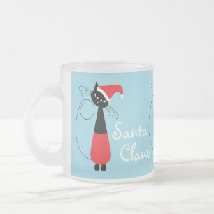 Père Noël Claws Christmas Frosted Glass Mug