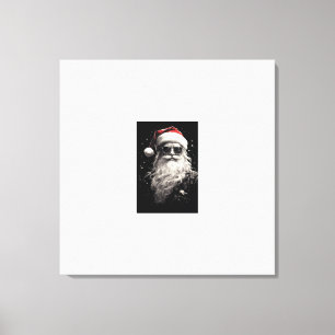 "Père Noël Cool" Impression en toile étirée