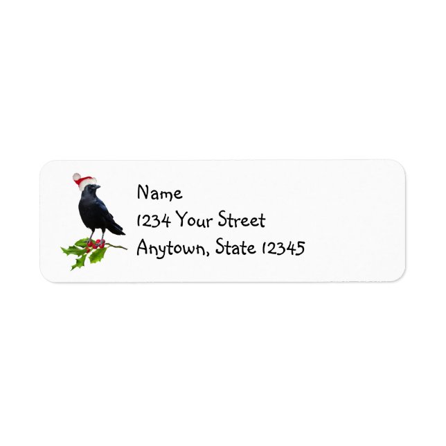 Père Noël Crow avec étiquettes d'adresse de retour (Devant)