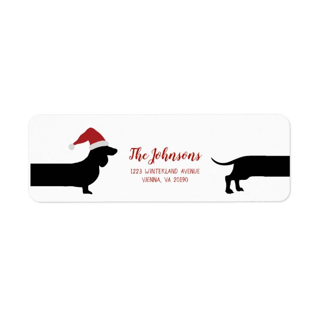 Père Noël dachshund Noël retour étiquette (Devant)