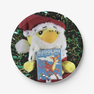 Père Noël Danny Duck. Assiettes en papier