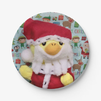 Père Noël Danny Duck. Assiettes en papier