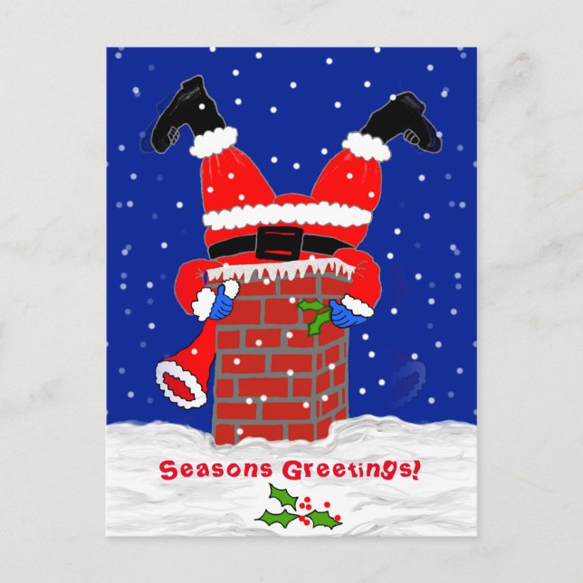 Père Noël dans la carte postale de Chimney (Devant)