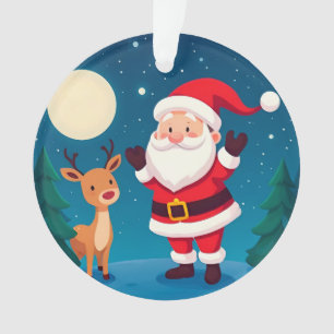 Père Noël dans une scène hivernale magique