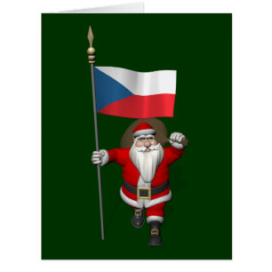 Père Noël Doux Avec Drapeau De République Tchèque