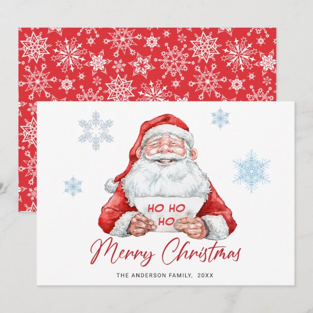 Père Noël drôle Carte de vœux de Noël (Devant / Derrière)