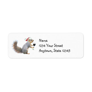 Père Noël Écureuil avec Étiquettes de adresse de v