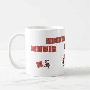 Père Noël Elves Typo tasse à café à droite