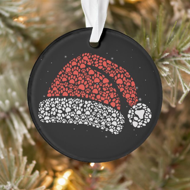 Père Noël Empreinte de patte Noël Amoureux des chi (Arbre)