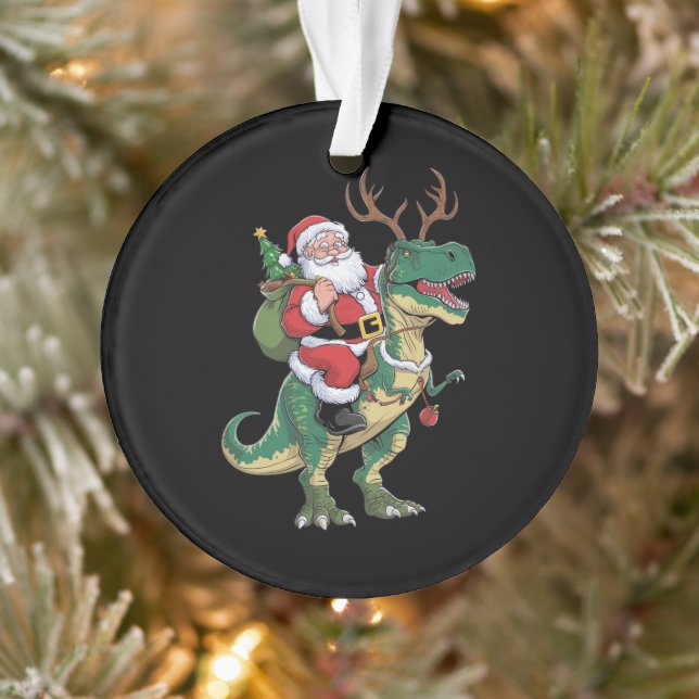 Père Noël équitation Dinosaur T-Rex Noël Escadron  (Arbre)