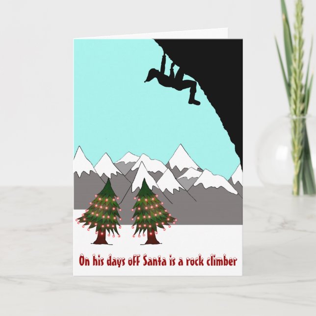 Père Noël est une carte de Noël d'alpiniste (Devant)