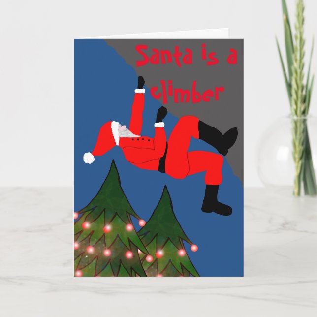 Père Noël est une carte de Noël pour grimpeur (Devant)