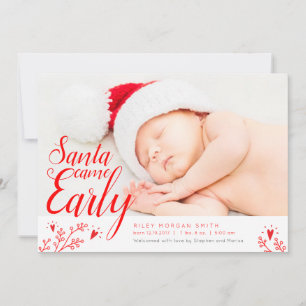 père Noël Est Venu Tôt Nouveau-Né Carte Noël