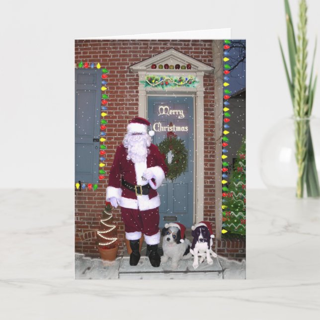 Père Noël et carte de Joyeux Noël d'aides (Devant)
