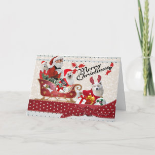 Père Noël et cartes de Joyeux Noël d'aides de