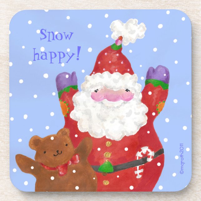Père Noël et dessous de verre en peluche (Devant)